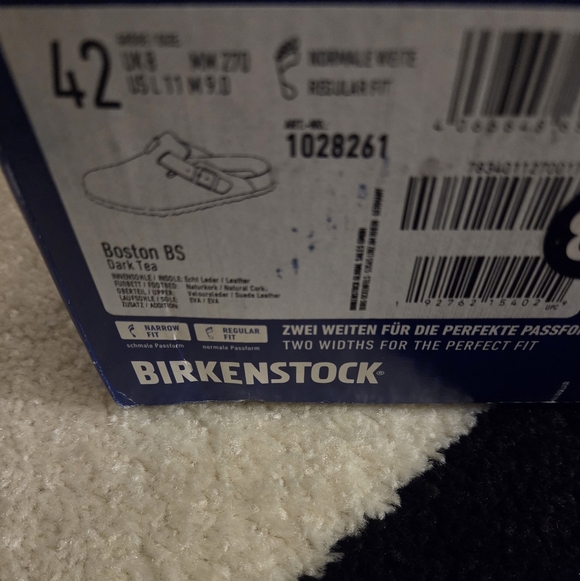 BIRKENSTOCK BOSTON BS 'DARK TEA' PRINTED FOOTBED CLOG EU SZ 42 - Picture 6 of 6